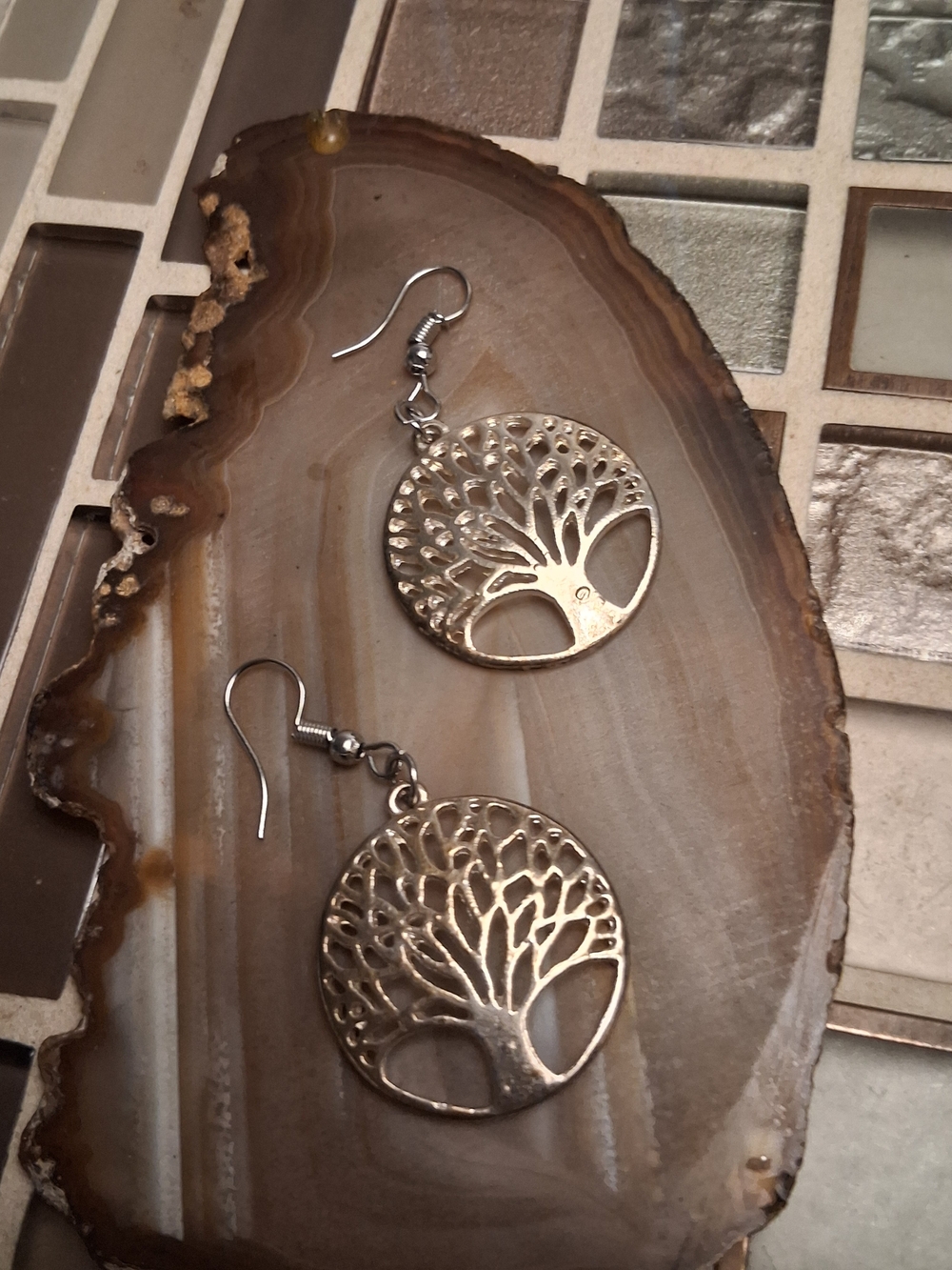 Sterling Tree of Life Drop Earrings for Women
